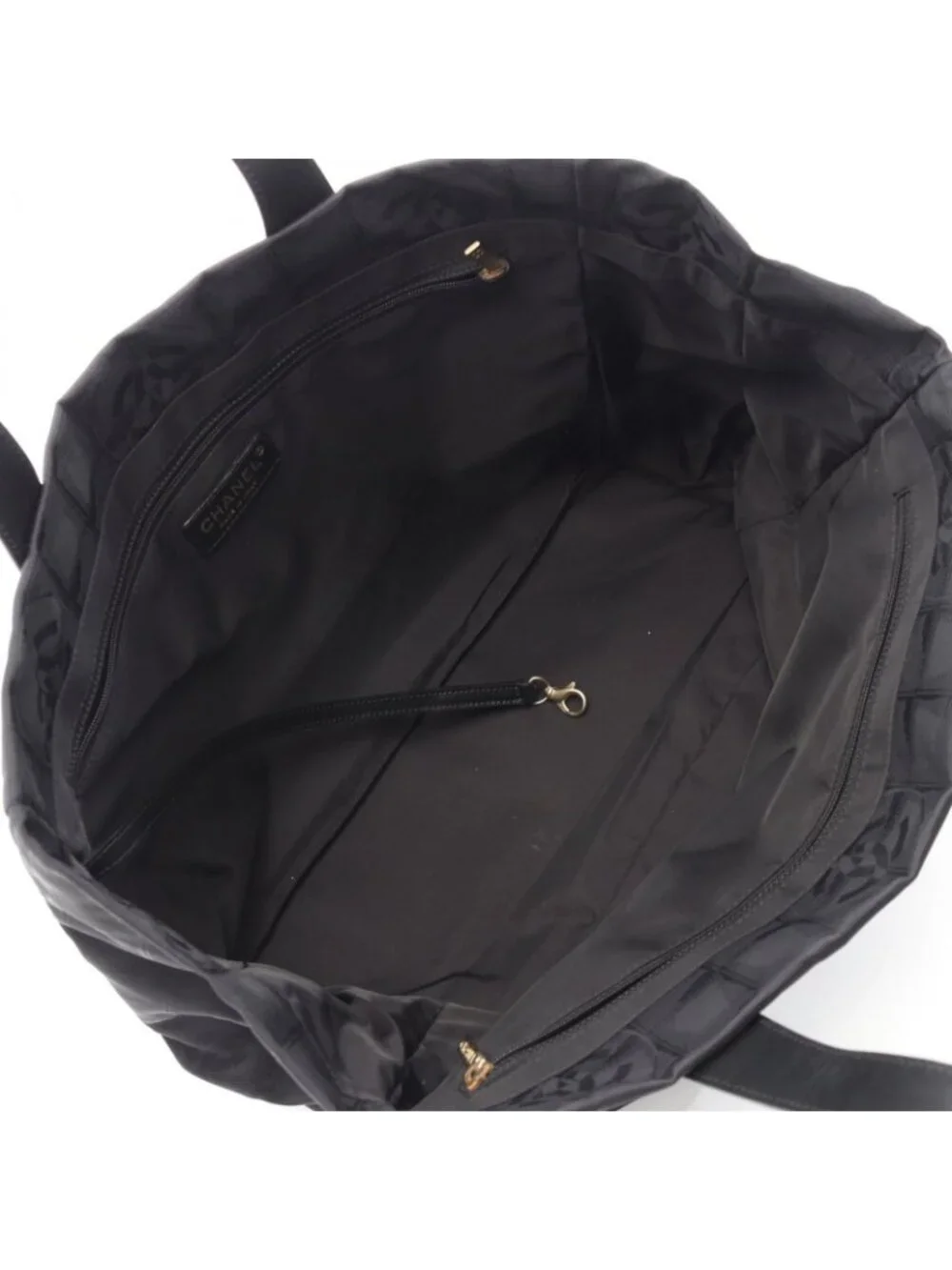 Chanel Tote Bag New Travel Line MM Black Leather MM
